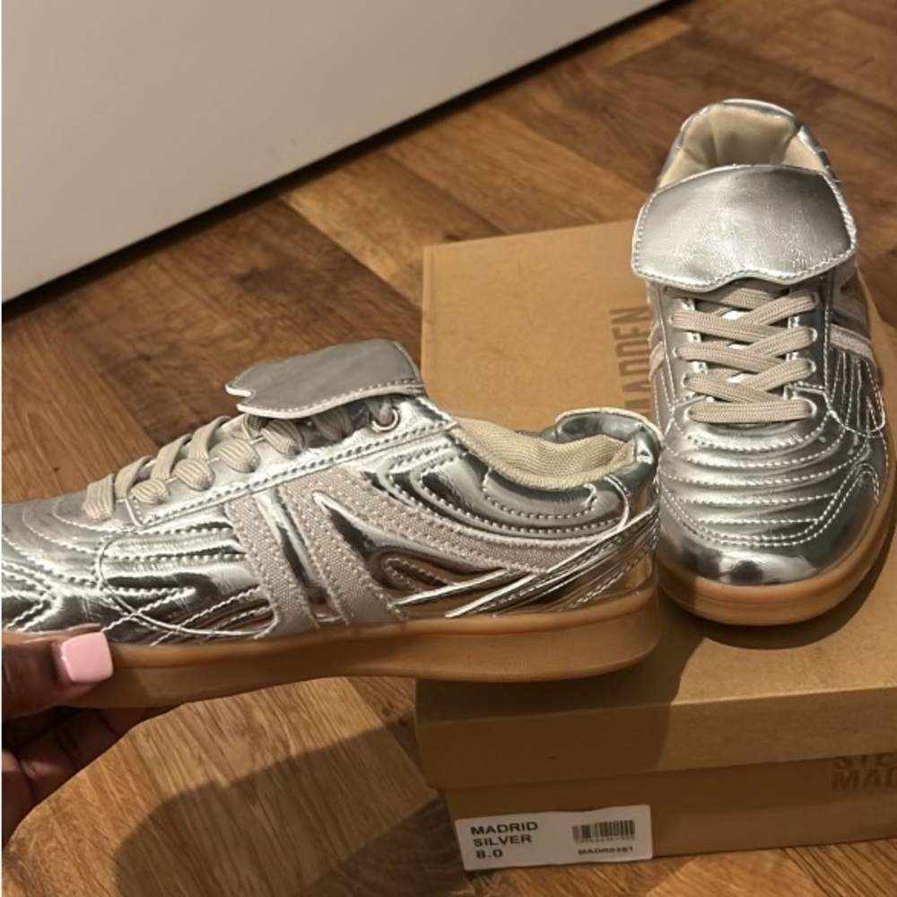 Steve Madden Silver Athletic Shoes